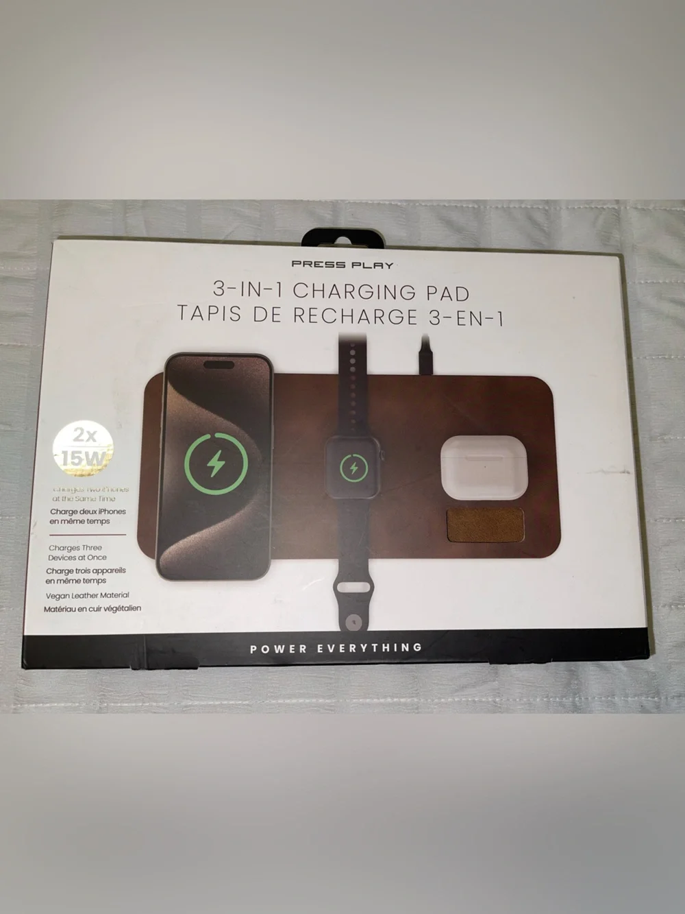 3-in-1 Wireless Charging Pad - Brown
